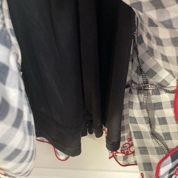 Torrid Sz 4 Gingham check Midi Dress Womens Ruffled Embroidered country Ruffles - Picture 8 of 10